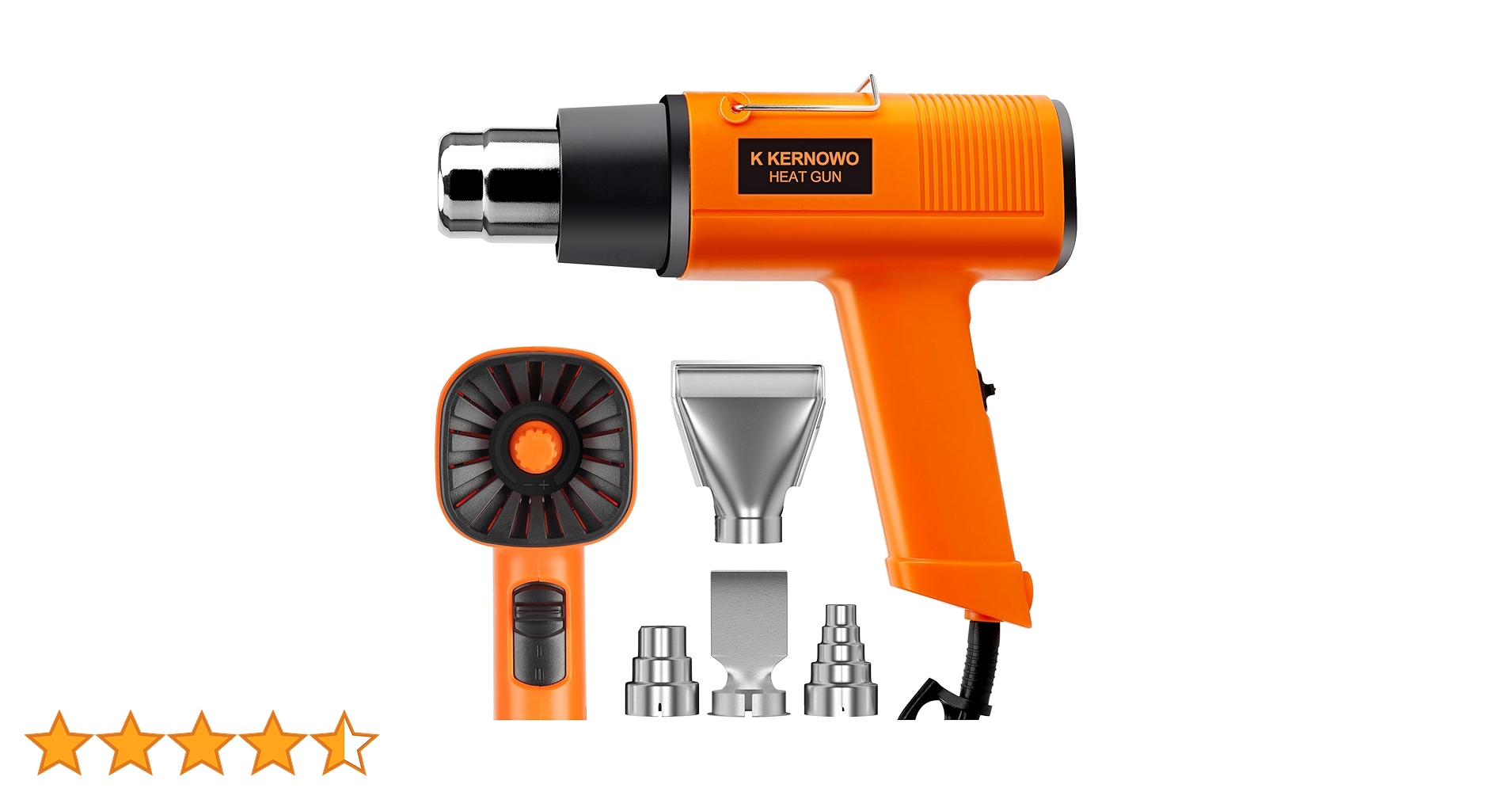 Heat Gun, 1500W Hot Air Gun with 4 Nozzles, 140℉-1112